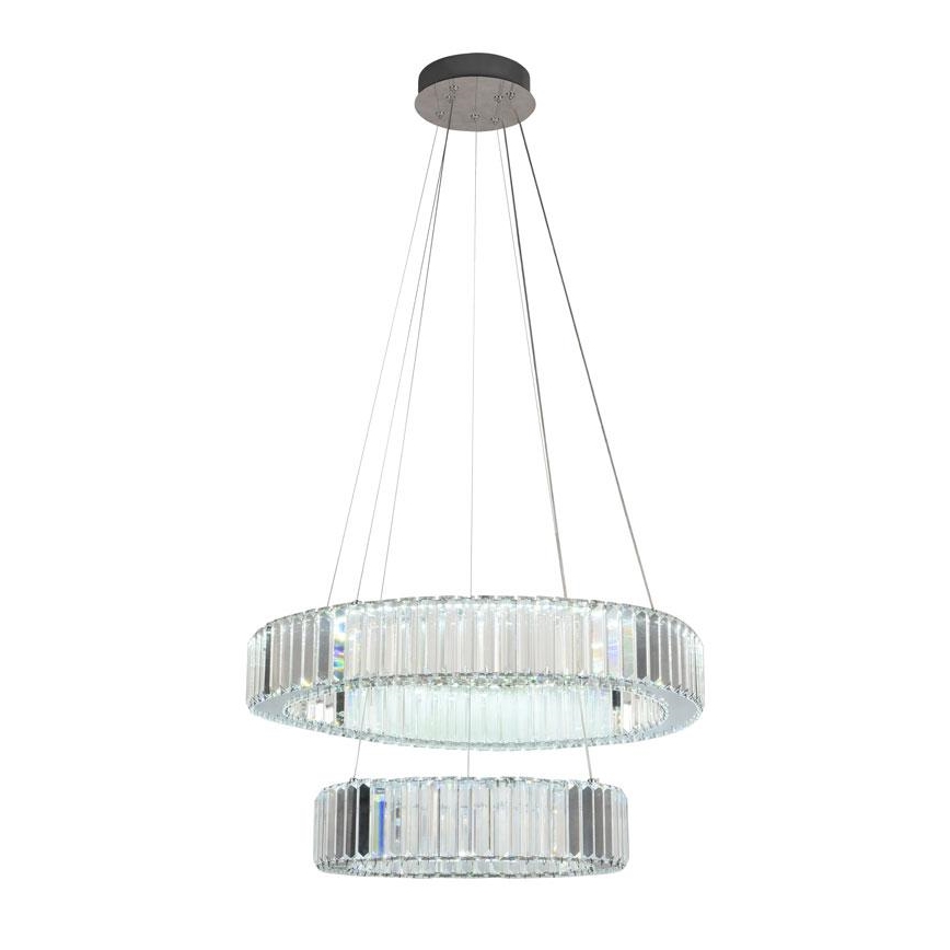 LED Dimbare kristallen hanglamp aan een snoer LED/65W/230V 3000-6500K glanzend chroom + afstandsbediening