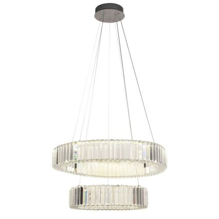 LED Dimbare kristallen hanglamp aan een snoer LED/65W/230V 3000-6500K glanzend chroom + afstandsbediening