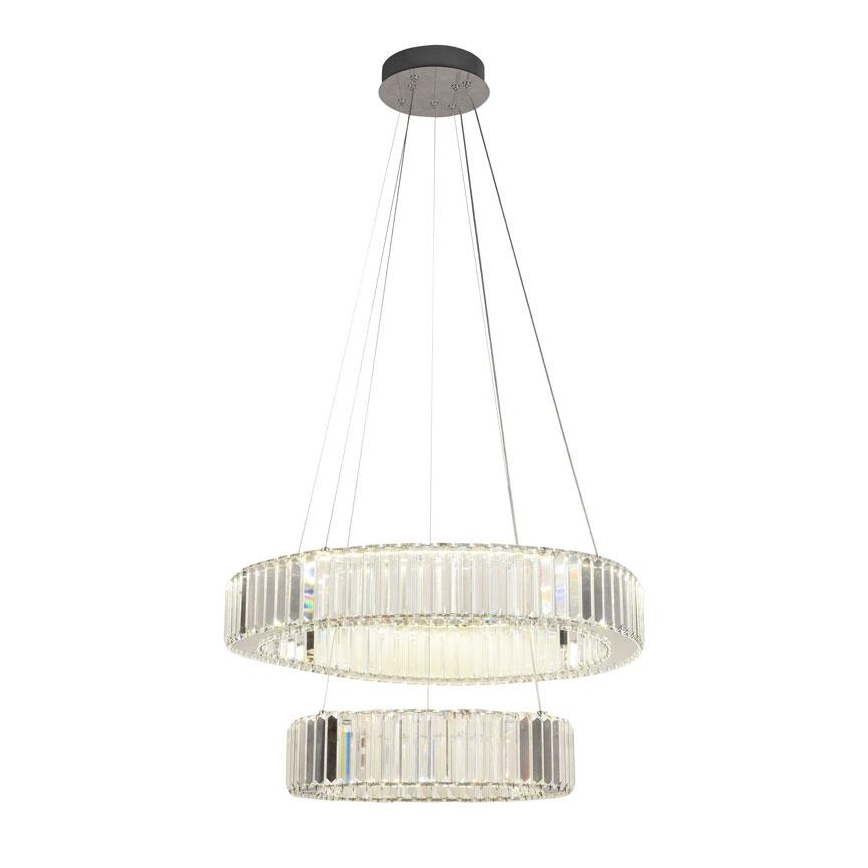 LED Dimbare kristallen hanglamp aan een snoer LED/65W/230V 3000-6500K glanzend chroom + afstandsbediening
