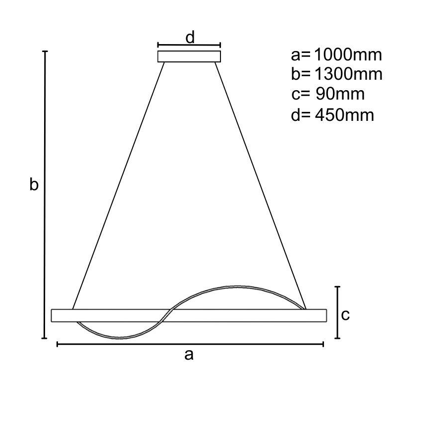Dimbare LED hanglamp aan een koord LED/70W/230V 3000-6500K + afstandsbediening