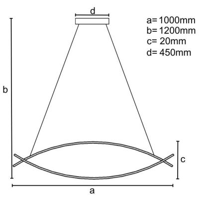 Dimbare LED hanglamp aan een koord LED/70W/230V 3000-6500K + afstandsbediening