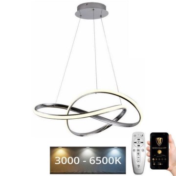Dimbare LED hanglamp aan een koord LED/70W/230V 3000-6500K glanzend chroom + afstandsbediening