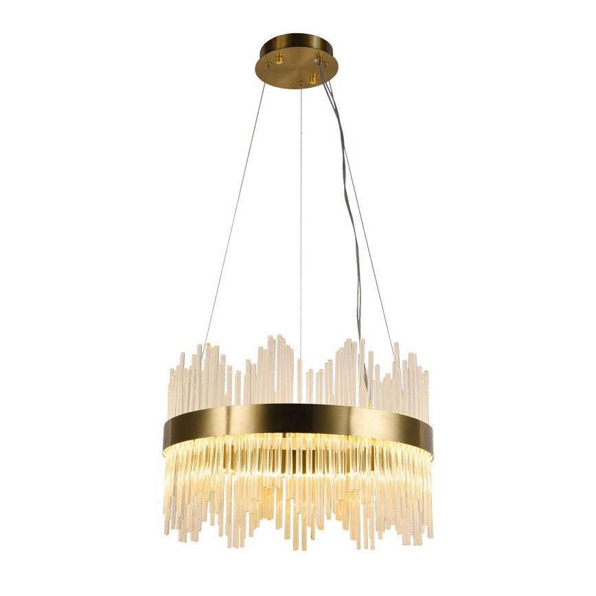 LED Dimbaar kristal Hanglamp aan een touw LED/70W/230V 3000-6500K goud + afstandsbediening