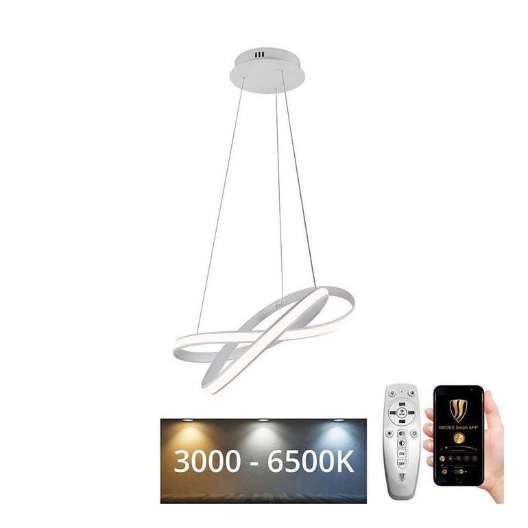 Dimbare LED hanglamp aan een koord LED/70W/230V 3000-6500K wit + afstandsbediening