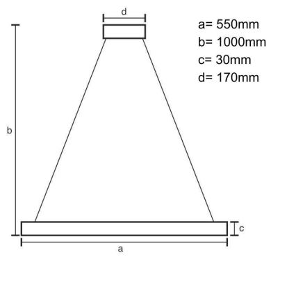 Dimbare LED hanglamp aan een koord LED/70W/230V 3000-6500K wit + afstandsbediening