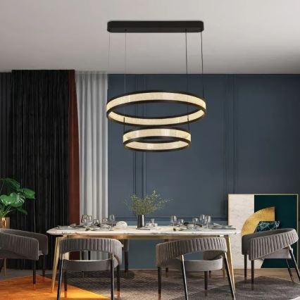 Dimbare LED hanglamp aan een koord LED/70W/230V 3000-6500K zwart + afstandsbediening