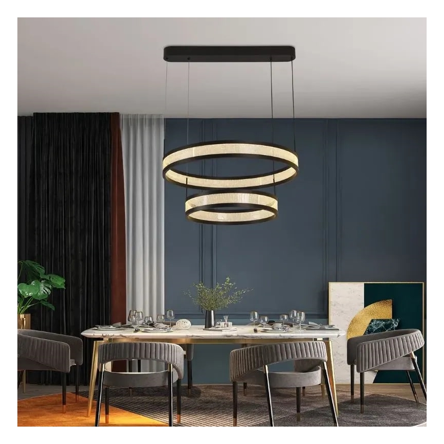 Dimbare LED hanglamp aan een koord LED/70W/230V 3000-6500K zwart + afstandsbediening