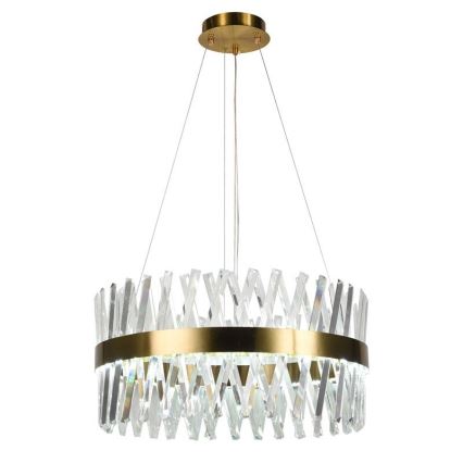 LED Dimbaar kristal Hanglamp aan een touw LED/80W/230V 3000-6500K goud + afstandsbediening