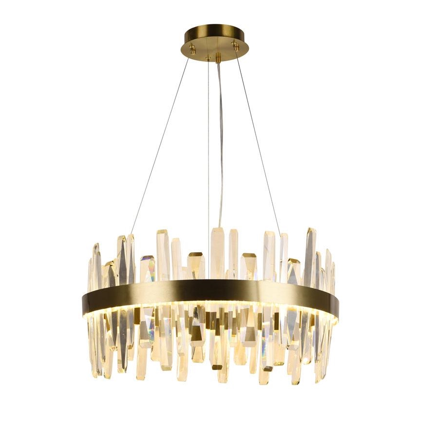 LED Dimbaar kristal Hanglamp aan een touw LED/80W/230V 3000-6500K goud + afstandsbediening