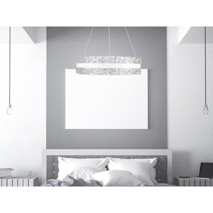 LED Dimbaar kristal Hanglamp aan een touw LED/80W/230V 3000-6500K wit + afstandsbediening