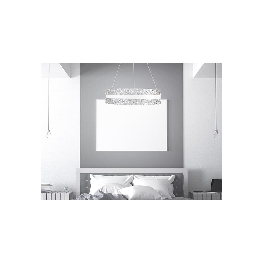 LED Dimbaar kristal Hanglamp aan een touw LED/80W/230V 3000-6500K wit + afstandsbediening