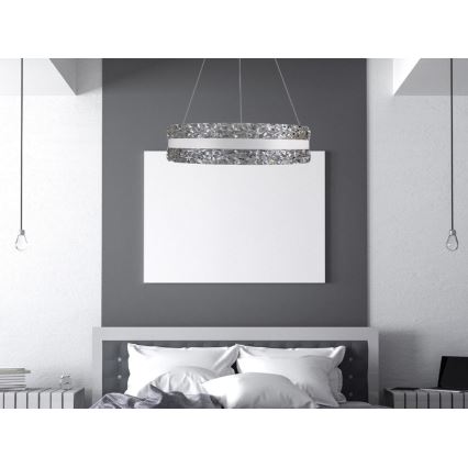 LED Dimbaar kristal Hanglamp aan een touw LED/80W/230V 3000-6500K wit + afstandsbediening