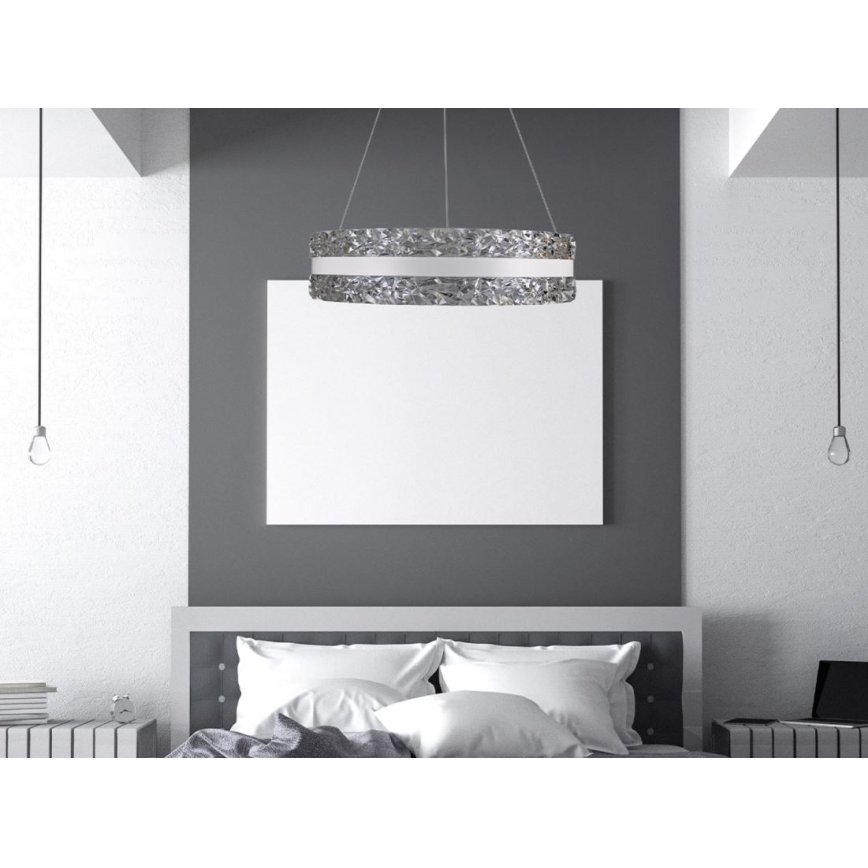 LED Dimbaar kristal Hanglamp aan een touw LED/80W/230V 3000-6500K wit + afstandsbediening