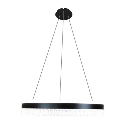 LED Dimbaar kristal Hanglamp aan een touw LED/80W/230V 3000-6500K zwart + afstandsbediening