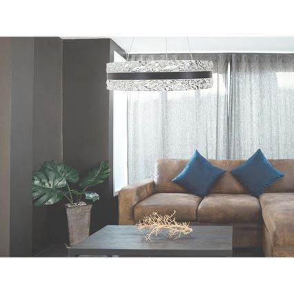 LED Dimbaar kristal Hanglamp aan een touw LED/80W/230V 3000-6500K zwart + afstandsbediening