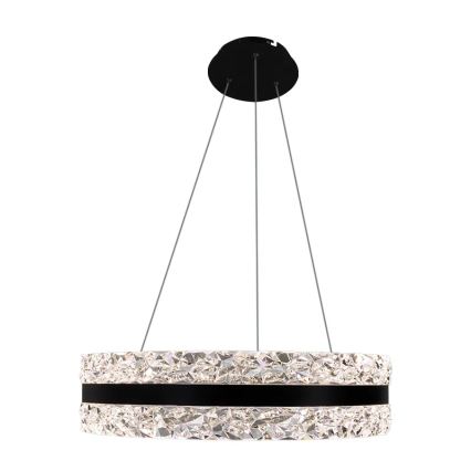 LED Dimbaar kristal Hanglamp aan een touw LED/80W/230V 3000-6500K zwart + afstandsbediening
