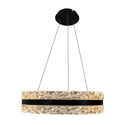 LED Dimbaar kristal Hanglamp aan een touw LED/80W/230V 3000-6500K zwart + afstandsbediening