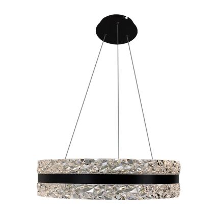 LED Dimbaar kristal Hanglamp aan een touw LED/80W/230V 3000-6500K zwart + afstandsbediening