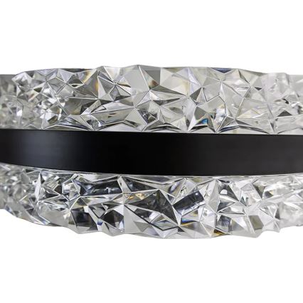 LED Dimbaar kristal Hanglamp aan een touw LED/80W/230V 3000-6500K zwart + afstandsbediening