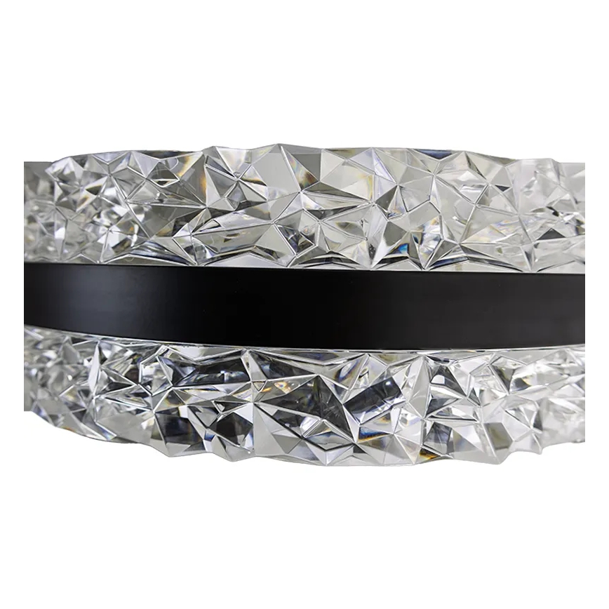 LED Dimbaar kristal Hanglamp aan een touw LED/80W/230V 3000-6500K zwart + afstandsbediening