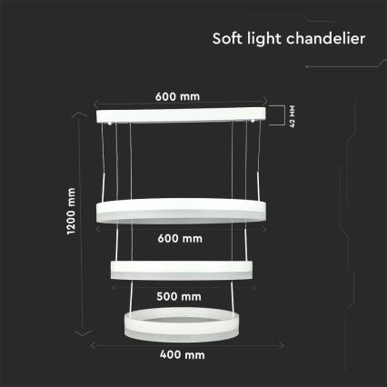 Dimbare LED hanglamp aan een koord LED/86W/230V 3000K wit