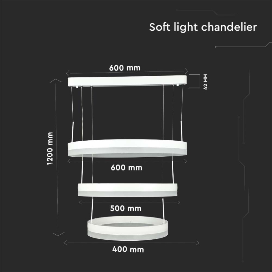 Dimbare LED hanglamp aan een koord LED/86W/230V 3000K wit