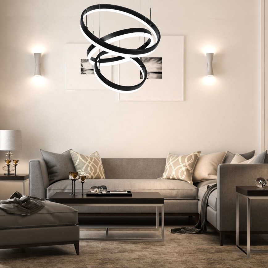 Dimbare LED hanglamp aan een koord LED/86W/230V 3000K zwart