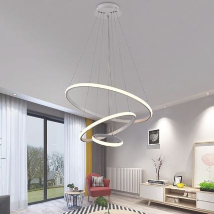 Dimbare LED hanglamp aan een koord LED/90W/230V 3000-6500K diameter 60 cm + afstandsbediening