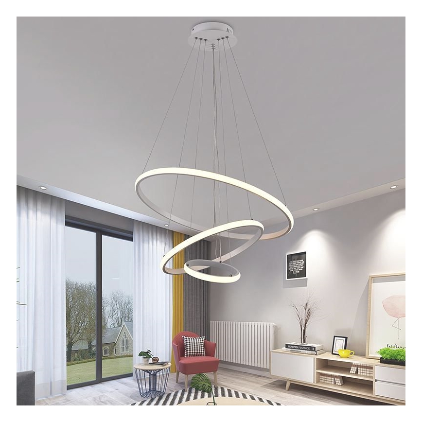 Dimbare LED hanglamp aan een koord LED/90W/230V 3000-6500K diameter 60 cm + afstandsbediening