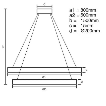 Dimbare LED hanglamp aan een koord LED/90W/230V 3000-6500K + afstandsbediening