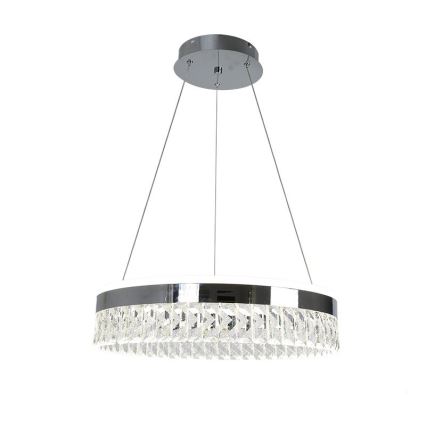 LED Dimbare kristallen hanglamp aan een snoer LED/90W/230V 3000-6500K glanzend chroom + afstandsbediening