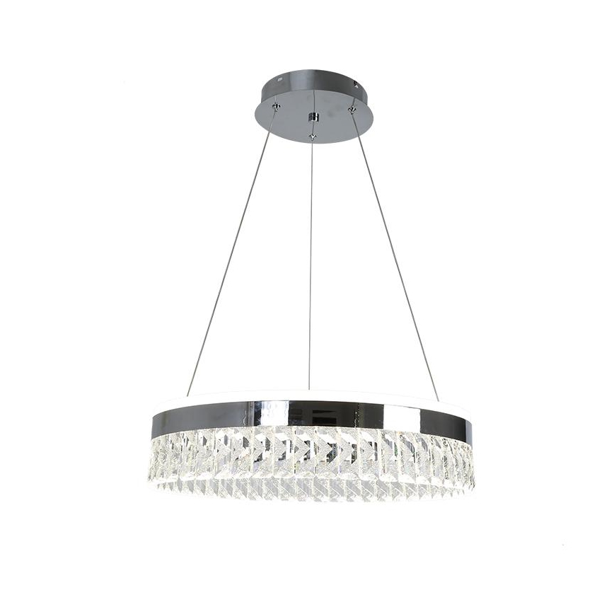 LED Dimbare kristallen hanglamp aan een snoer LED/90W/230V 3000-6500K glanzend chroom + afstandsbediening
