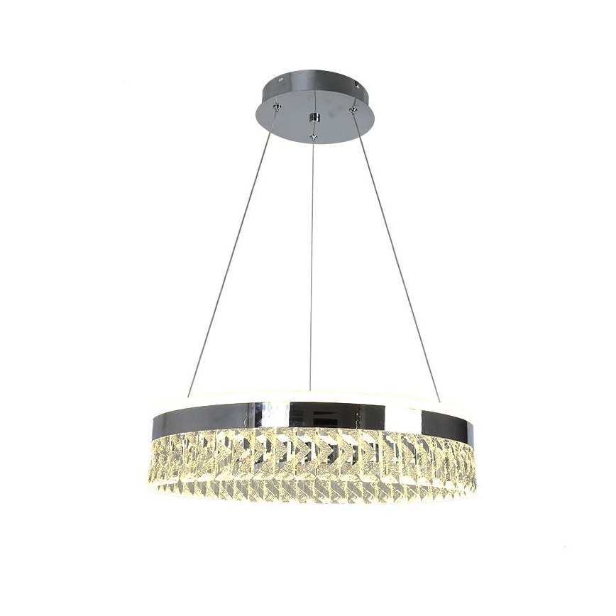 LED Dimbare kristallen hanglamp aan een snoer LED/90W/230V 3000-6500K glanzend chroom + afstandsbediening