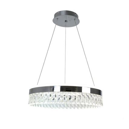 LED Dimbare kristallen hanglamp aan een snoer LED/90W/230V 3000-6500K glanzend chroom + afstandsbediening