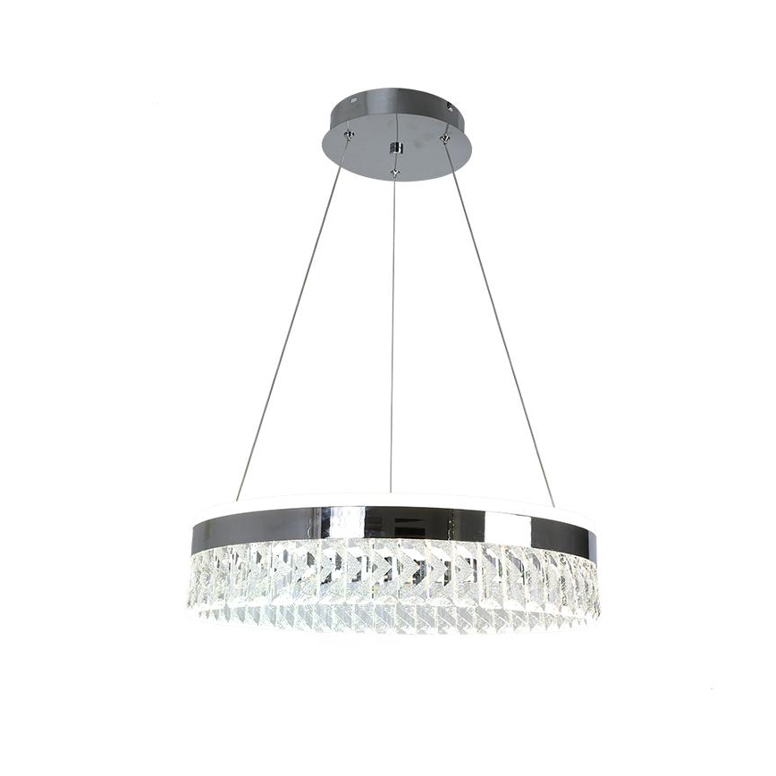LED Dimbare kristallen hanglamp aan een snoer LED/90W/230V 3000-6500K glanzend chroom + afstandsbediening