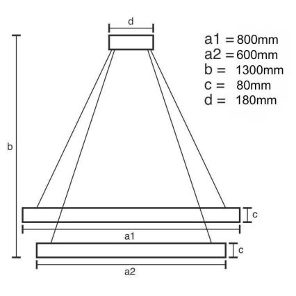 LED Dimbaar kristal Hanglamp aan een touw LED/90W/230V 3000-6500K goud/chroom + afstandsbediening