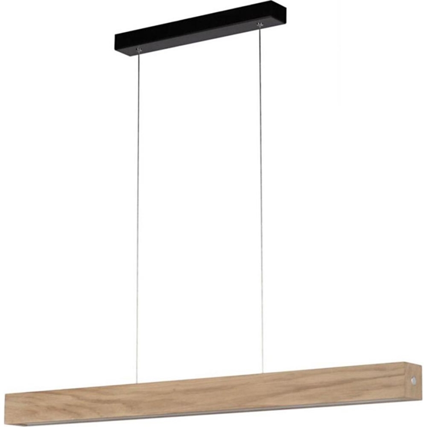 Dimbare LED hanglamp aan een koord LEON 3xLED/18W/230V eiken