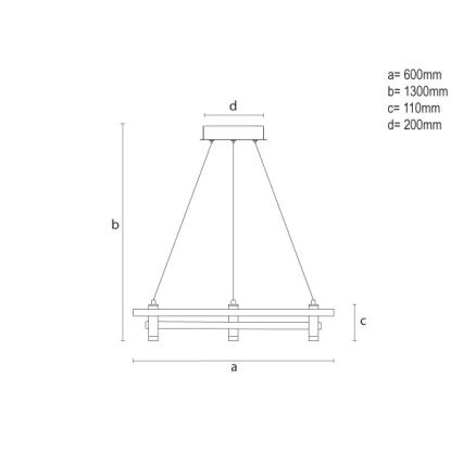 LED dimbare hanglamp aan kabel LED/100W/230V 3000-6500K pr. 60 cm + afstandsbediening