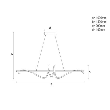 Dimbare LED-hanglamp aan kabel LED/50W/230V 3000-6500K 100 cm + afstandsbediening