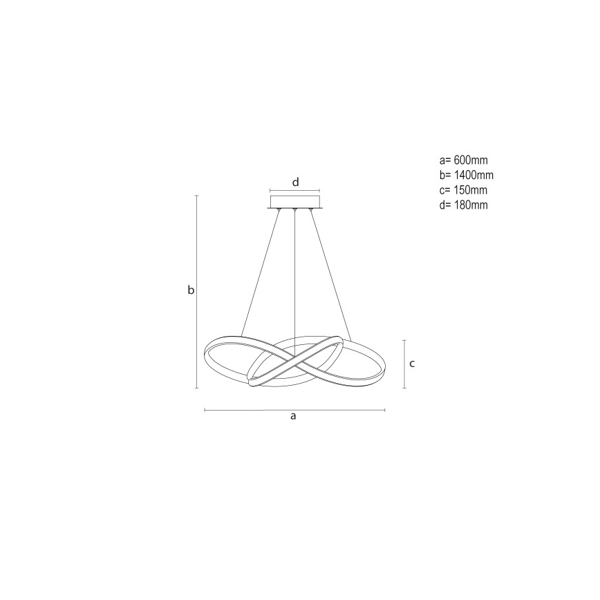 LED dimbare hanglamp met kabel LED/85W/230V 3000-6500K Ø 60 cm + afstandsbediening