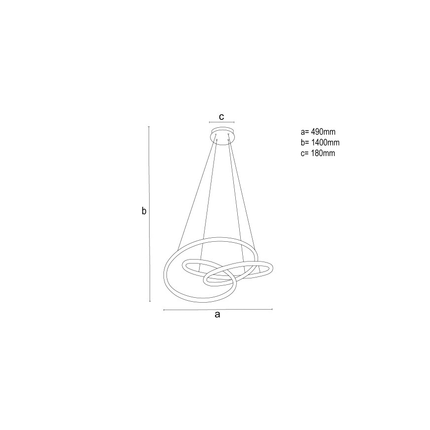 LED-dimbare hanglamp aan kabel LED/85W/230V 3000-6500K Ø 49 cm + afstandsbediening