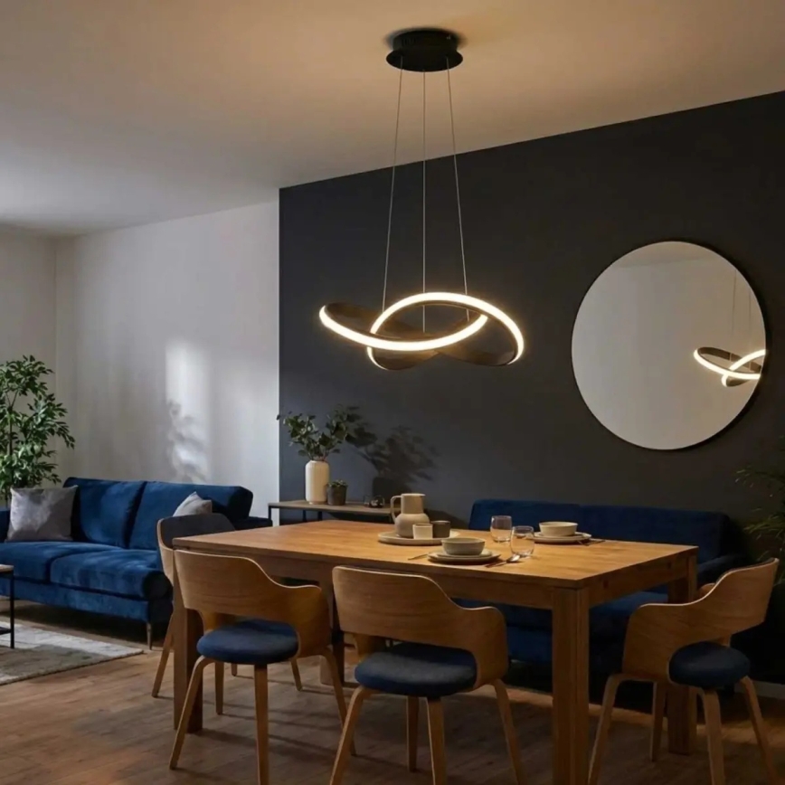 Dimbare LED-hanglamp aan kabel SALO LED/28W/230V 3000K zwart