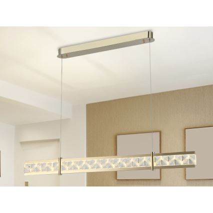 Dimbare LED-kristallen kroonluchter aan kabel ENRIQUE LED/20W//230V 3000-6000K + afstandsbediening