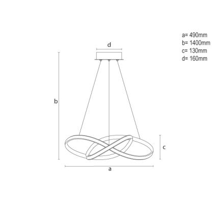 LED-dimbare hanglamp aan kabel LED/65W/230V 3000-6500K Ø 49 cm + afstandsbediening