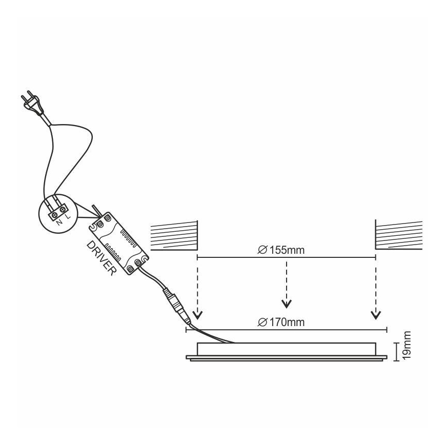 Dimbare LED Inbouw lamp/12W/230V 3000-6500K Wi-Fi Tuya