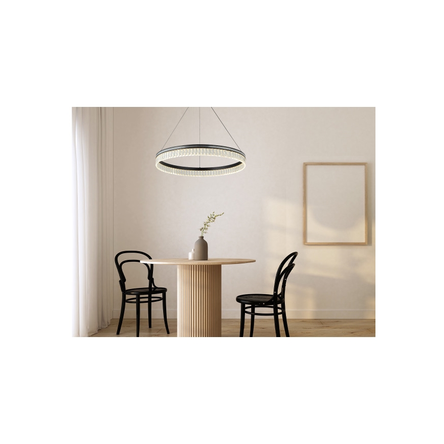 LED-dimbare kristallen kroonluchter aan kabel THALIA LED/55W/230V 3000-6000K pr. 80 cm + afstandsbediening