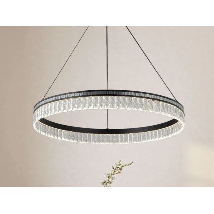 LED-dimbare kristallen kroonluchter aan kabel THALIA LED/55W/230V 3000-6000K pr. 80 cm + afstandsbediening