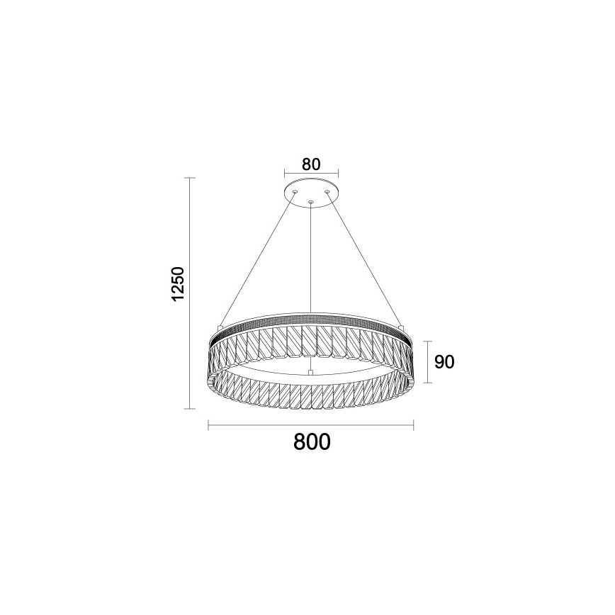 LED-dimbare kristallen kroonluchter aan kabel THALIA LED/55W/230V 3000-6000K pr. 80 cm + afstandsbediening