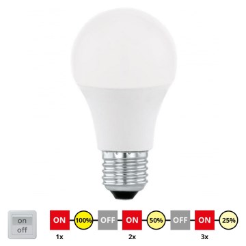 Dimbare LED Lamp A60 E27/10W/230V 3000K - STEPDIMMING - Eglo 79184