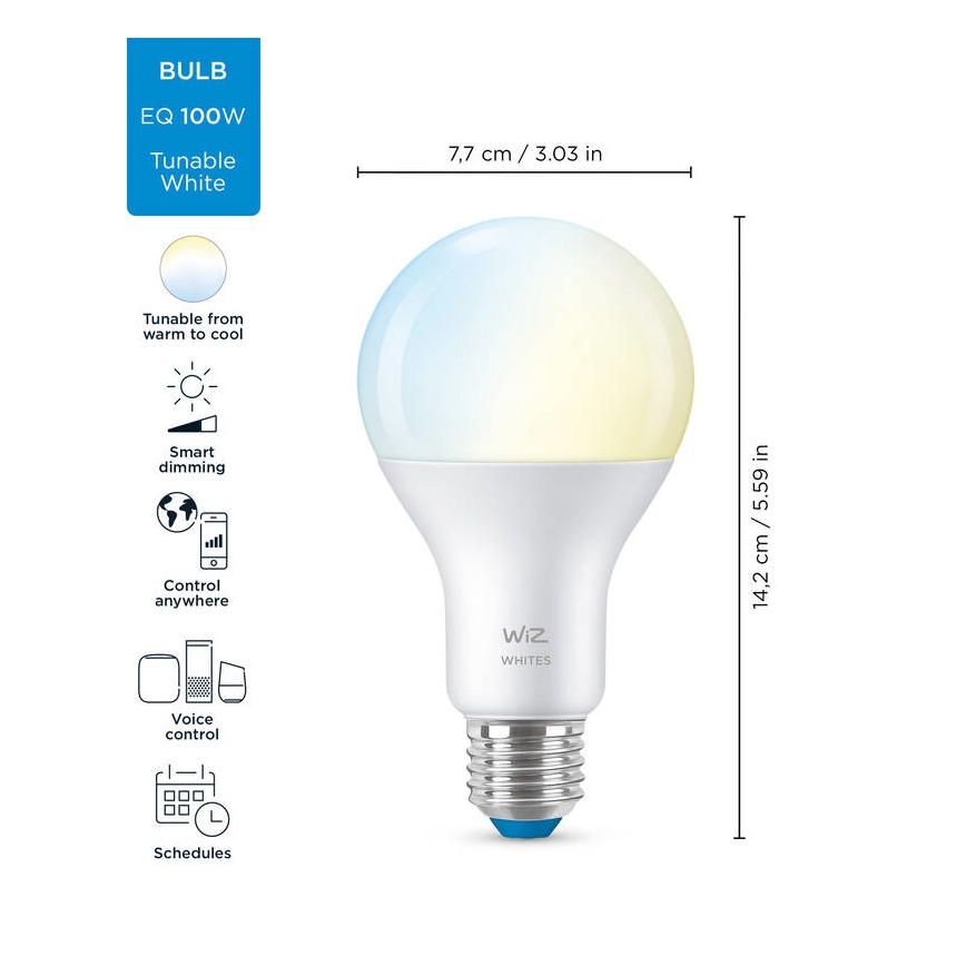 Dimbare LED Lamp A67 E27/13W/230V 2700-6500K CRI 90 Wi-Fi - WiZ